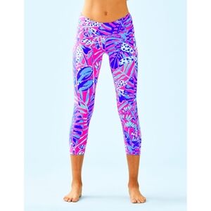 Lilly Pulitzer Luxletic Weekender Midi Legging In Cliffside Garden Print